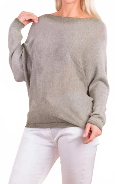 Gigi Moda Argento Long Sleeve Sweater In Olive In Gray