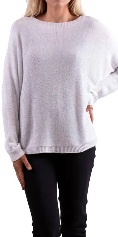 Gigi Moda Argento Long Sleeve Sweater In White