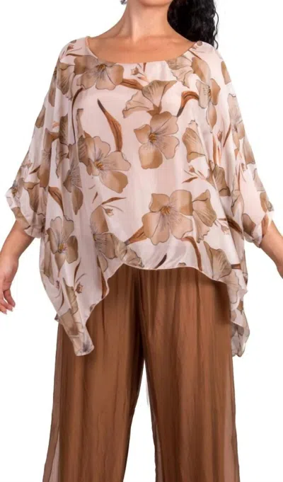 Gigi Moda Aria Orchid Kaftan In Camel In Multi