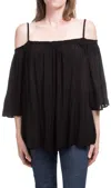 Gigi Moda Arianna Square Neck Top In Black In Black