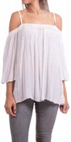 Gigi Moda Arianna Square Neck Top In White In White