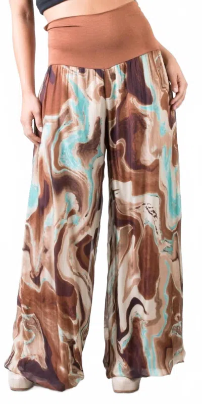 Gigi Moda Aspen Marble Wide Leg Pants In Chocolate In Multi