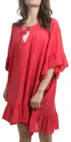 Gigi Moda Atalia Scoop Neck Tunic In Strawberry In Red