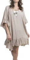 Gigi Moda Atalia Scoop Neck Tunic In Taupe In Gray