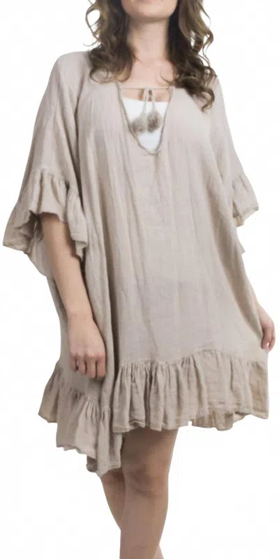 Gigi Moda Atalia Scoop Neck Tunic In Taupe In Gray