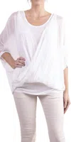 Gigi Moda Atila Scoop Neck Blouse In White In White