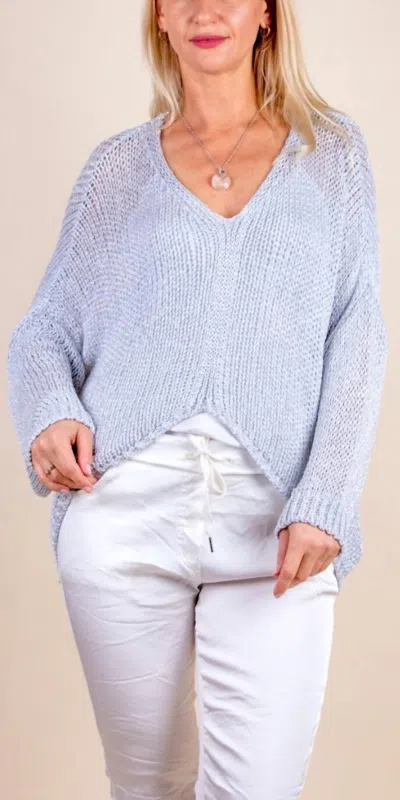 Gigi Moda Avola Sweater In Silver In Blue