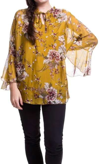 Gigi Moda Bailey Silk Blouse In Mustard In Yellow