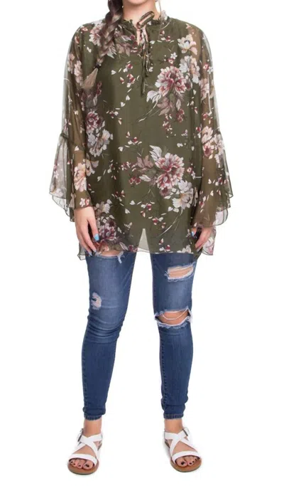 Gigi Moda Bailey Silk Blouse In Olive In Green