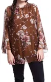 Gigi Moda Bailey Silk Blouse In Rust In Brown