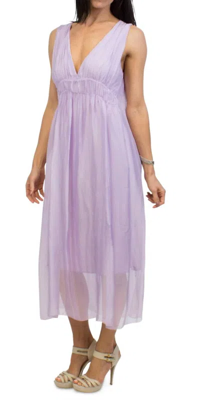 Gigi Moda Beatrice Silk Midi Dress In Lavender In Purple