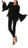 Gigi Moda Belle Bell Sleeve Open Blazer In Black In Black