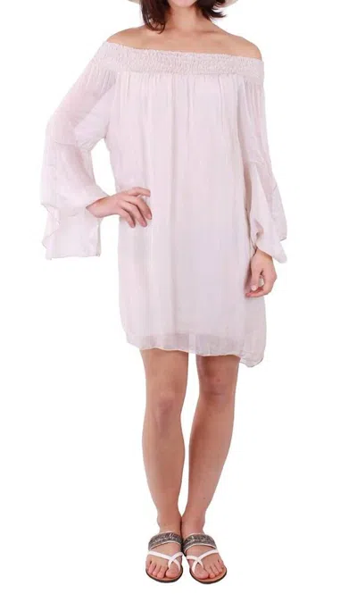 Gigi Moda Benedetta Long Sleeve Mini Dress In Cream In White