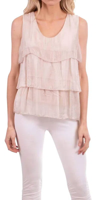Gigi Moda Brenta Scoop Neck Tank Top In Cream In Pink