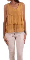 Gigi Moda Brenta Sleeveless Tank Top In Mustard In Brown