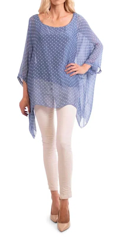 Gigi Moda Camila Kaftan Scoop Neck Top In Blue