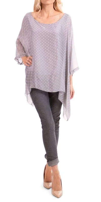 Gigi Moda Camila Kaftan Scoop Neck Top In Gray In Purple