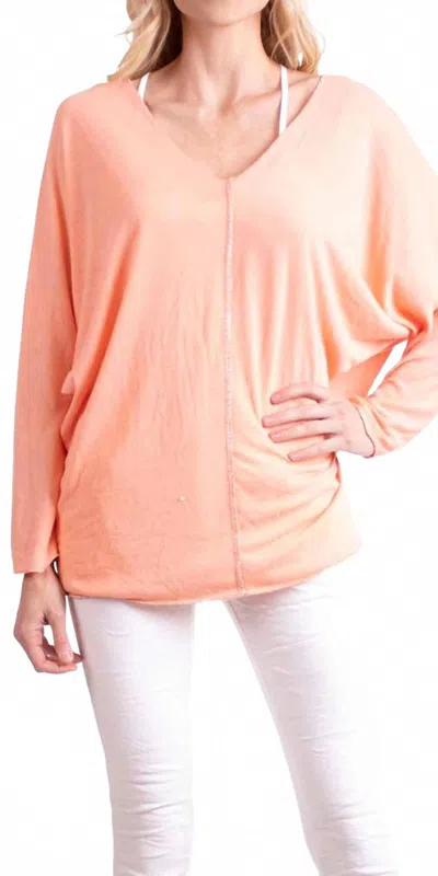 Gigi Moda Cammie V-neck Sweater In Orange In Pink