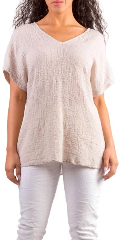 Gigi Moda Campana Cotton Top In Beige In Neutral