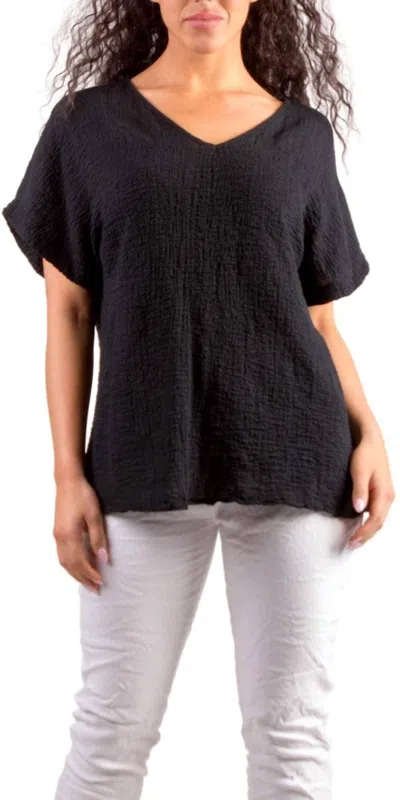 Gigi Moda Campana Cotton Top In Black