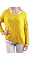 Gigi Moda Caprice Scoopp Neck Sweater In Lime In Yellow