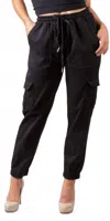 Gigi Moda Cargo Jogger Pants In Black In Black