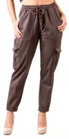 Gigi Moda Cargo Jogger Pants In Chocolate In Brown
