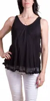 Gigi Moda Carino Silk Sleeveless Top In Black In Black
