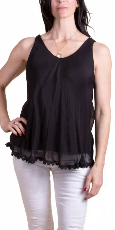 Gigi Moda Carino Silk Sleeveless Top In Black