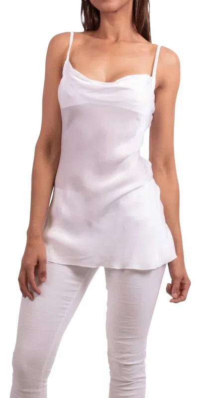 Gigi Moda Carlotta Satin Sleeveless Top In White