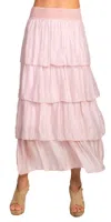 Gigi Moda Carrie Ruffled Maxi Skirt In Pink In Pink