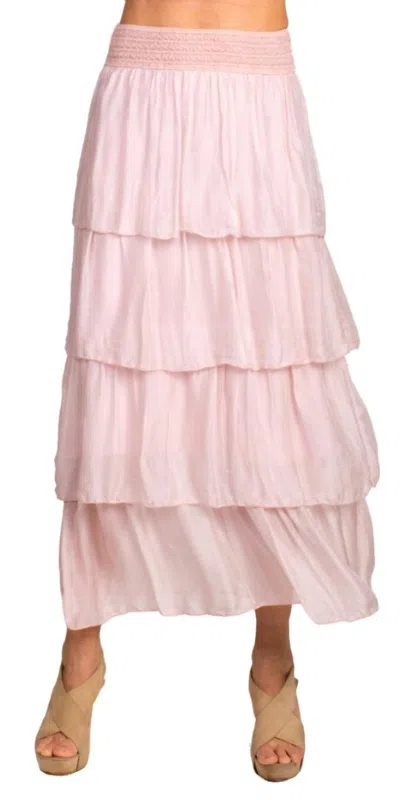 Gigi Moda Carrie Ruffled Maxi Skirt In Pink