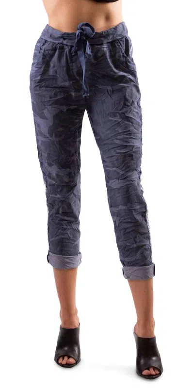 Gigi Moda Caterina Camo Pants In Blue In Multi