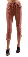 Gigi Moda Caterina Cotton Slim Pants In Rust In Multi