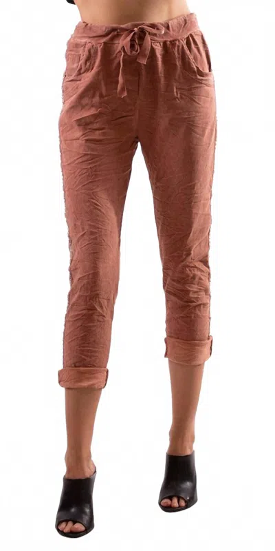 Gigi Moda Caterina Cotton Slim Pants In Rust In Multi