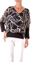 Gigi Moda Cavoli Astratta Blouse In Black In Black