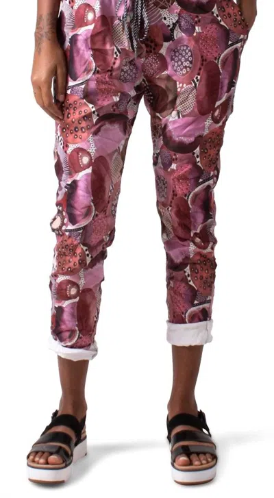 Gigi Moda Cerchio Tie-waist Pants In Burgundy In Multi