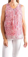 Gigi Moda Chieti Silk Cheetah Print Tank Top In Coral In Red
