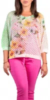 Gigi Moda Collete Batwing Knit Top In Yellow/lime In Multi