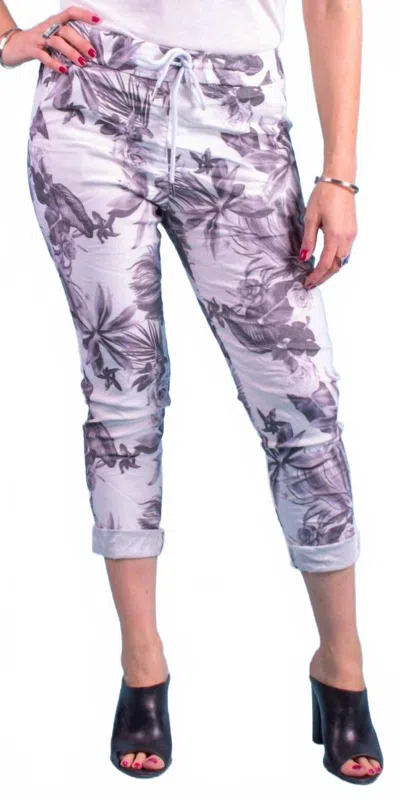 Gigi Moda Cornelia Floral Pants In Charcoal In Multi