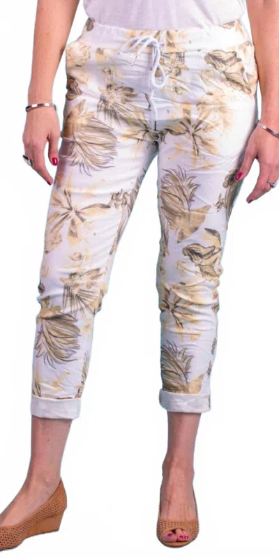 Gigi Moda Cornelia Floral Pants In Mustard In Neutral