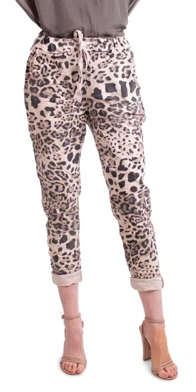 Gigi Moda Cornelia Leopard Pants In Pink In Neutral