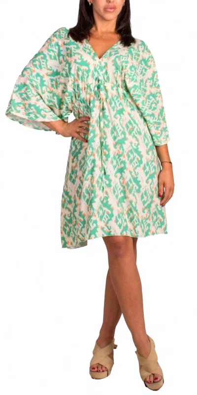 Gigi Moda Corta Ikat Print Mini Dress In Mint In Green