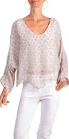Gigi Moda Daisy Print Isabetta Scoop Neck Top In Cream In White