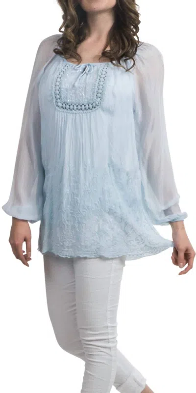 Gigi Moda Dalia Long Sleeve Blouse In Light Blue