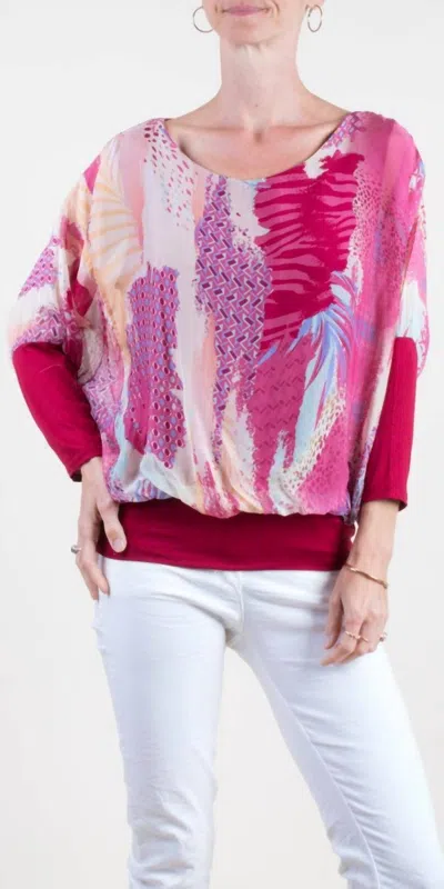 Gigi Moda Daphna Serra Blouse In Burgundy In Pink