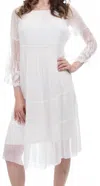 Gigi Moda Delica Midi Dress In White In White