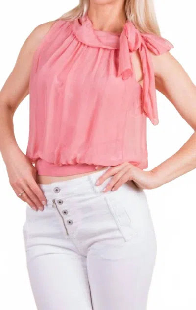 Gigi Moda Desio Silk Sleeveless Top In Rosewood In Pink