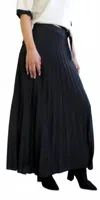 Gigi Moda Di Lana Maxi Skirt In Black In Blue