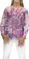 Gigi Moda Donatella Tie Dye Sweater In Hot Pink In Purple